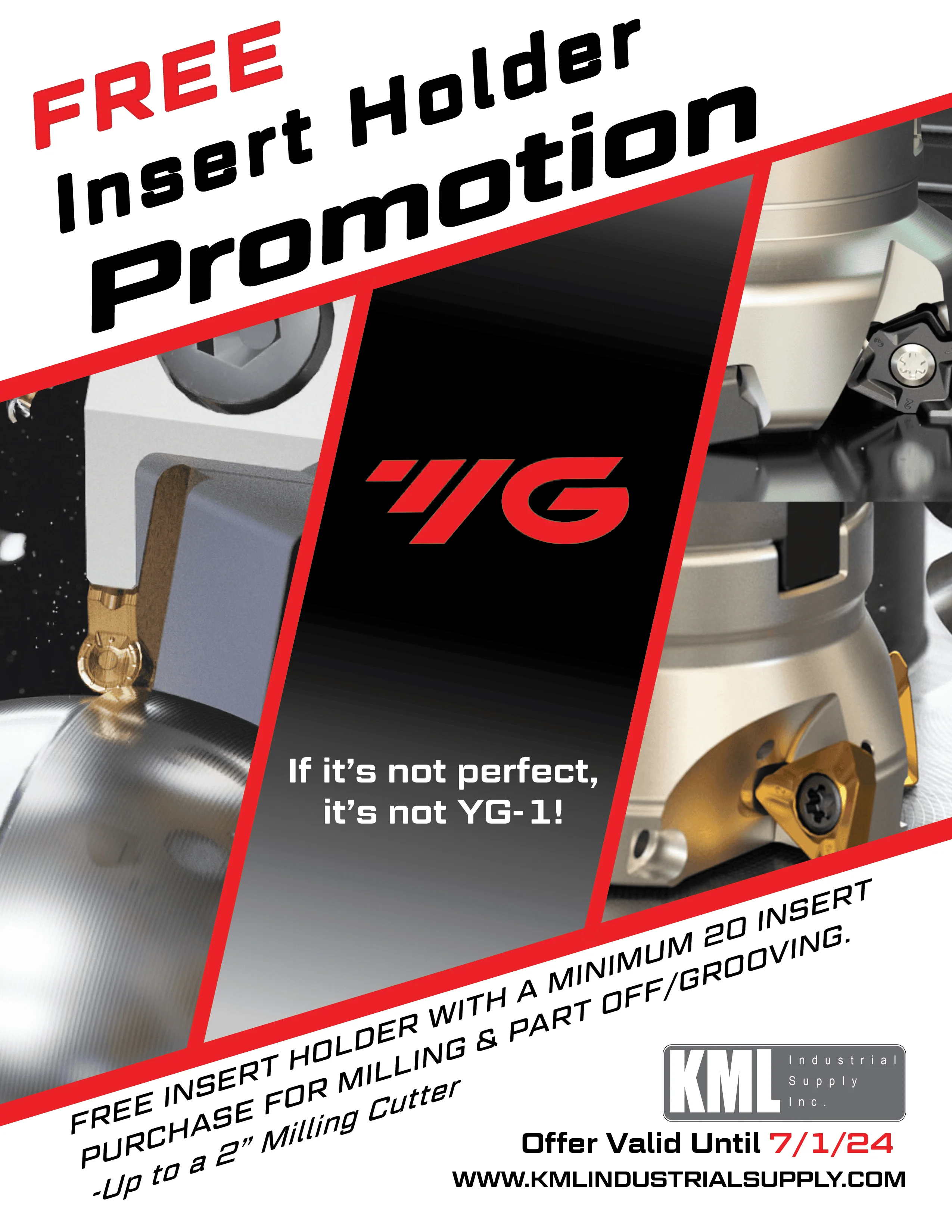 YG-1 Free Insert Holder Promo | KML Industrial Supply Inc.